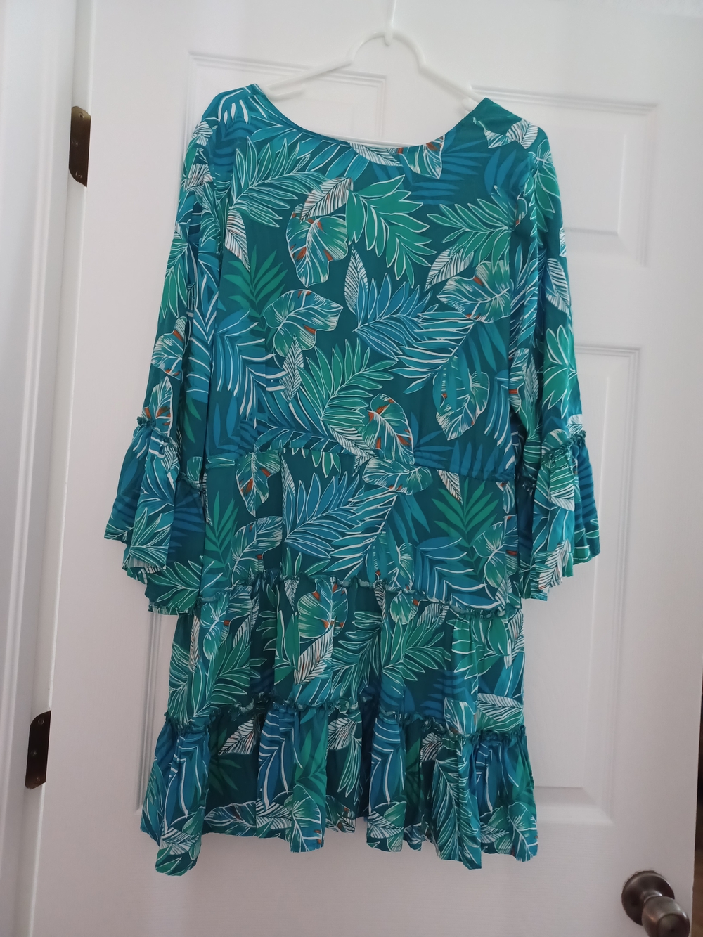 Blue Island Womens Size 1X Tropical Blue Green Tropical Beach Cover-Up. - Picture 7 of 9